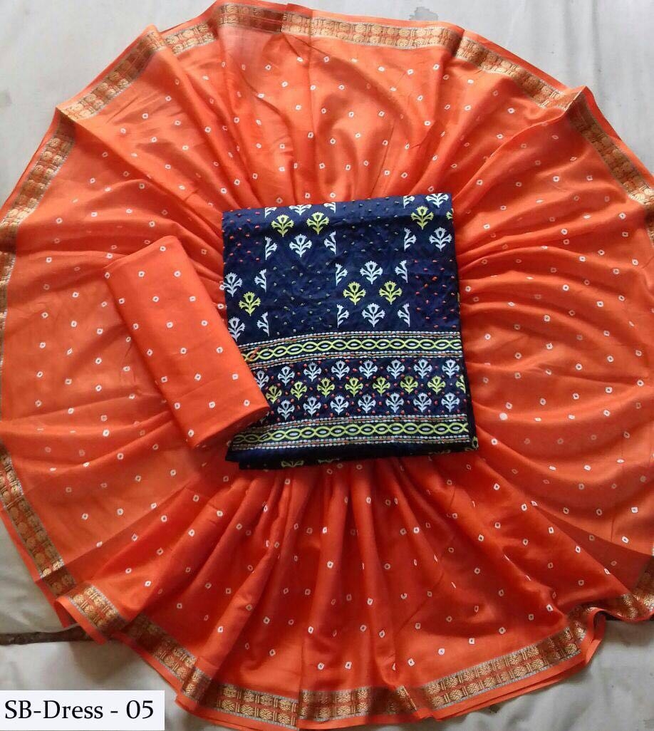 Bandhani Cotton Dress Material Hotsell ...
