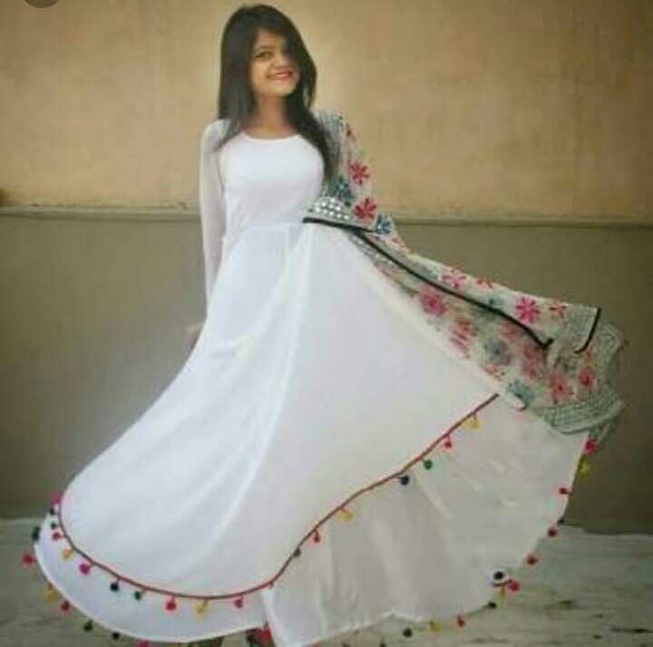 white anarkali dress online shopping