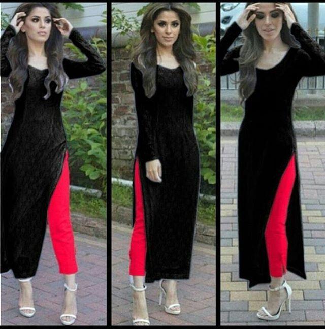 black net kurtis