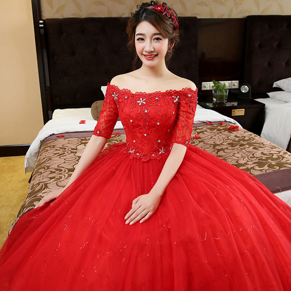 red long gown dress