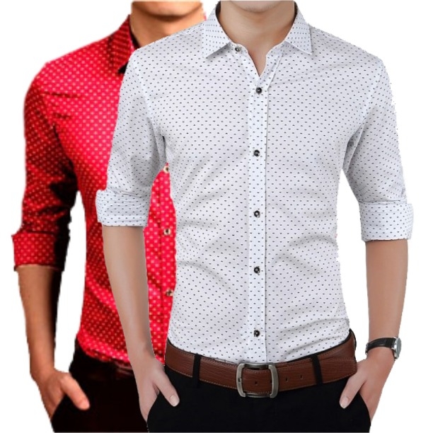 Buy Fancy Men Shirt SKU-White & Red (Code: 13TU) online from ...
